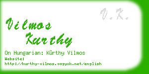 vilmos kurthy business card